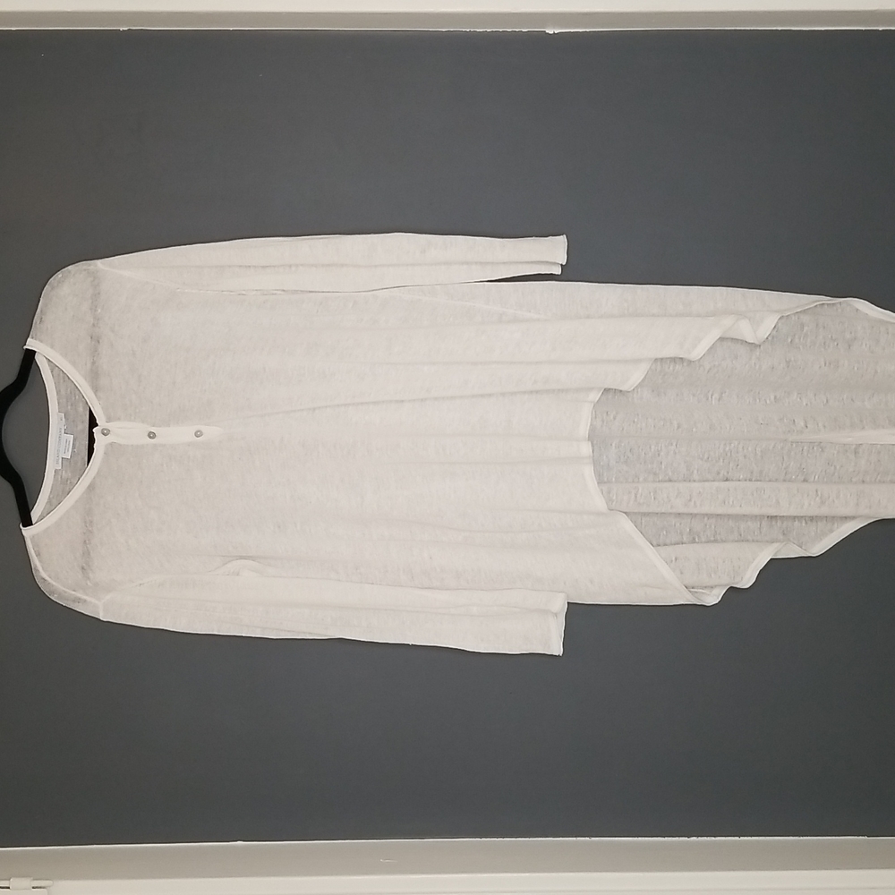 Island Company 100% Linen High Low Long Sleeve Tunic Top Coverup Dress Sz:XL